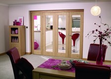 Roomfold Oak 3+1 Clear Glass