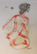 Red Woman Original Signed