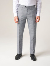 Grey Check Trousers 28R Waist