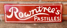SUPERB RECTANGULAR ROWNTREE'S PASTILLES ENAMEL SIGN - MANCAVE / GARAGE / KITCHEN