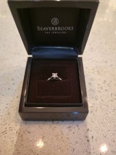 Platinum Princess Cut Diamond Engagement Ring 0.35ct Size M