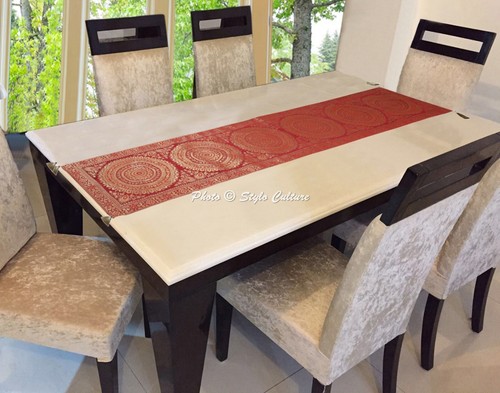 Indian brocade table - brocade,