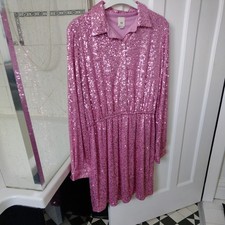 River Island Girl's Party Dress Pink Sequins Age 15-16 BNWOT Stunning