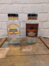 2 x Vintage Glass Sweet Shop
