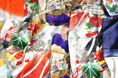 Vntage japanese silk fabric - vntage,