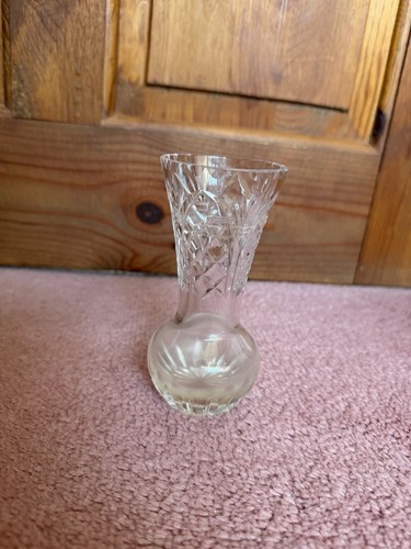 Vintage crystal bud vase 13cm - crystal,