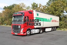 Truck Photo Volvo FH Box Trailer Slovenia Red K TRANS, DARK TRANS KOPE #g5la