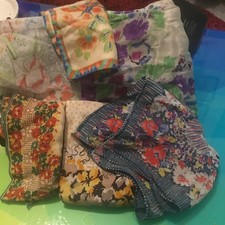 Silk Vintage Handkerchiefs Ladies Six