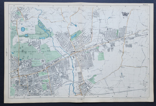 Antique 1907 large map - gw,