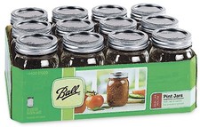 Tapered Mason Jars with Closures, 16 oz., 12-Pk - 61000