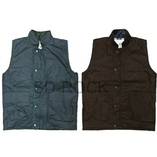Mens Wax Gilet Bodywarmer British Country Hunting Wear Vest Padded Jacket Coat