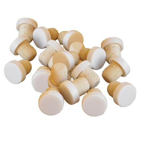Plastic top corks 24pk - plastic, white