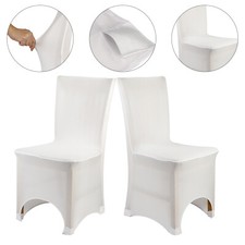 White Spandex Used Chair Cover Wedding Banquet Party Universal Slip Seat Covers
