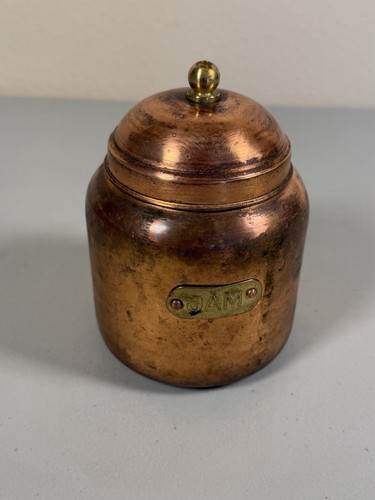 Vintage copper jam pot