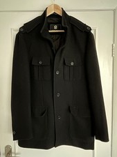 Steel and Jelly - Black Military Style Coat - 60% wool - size medium