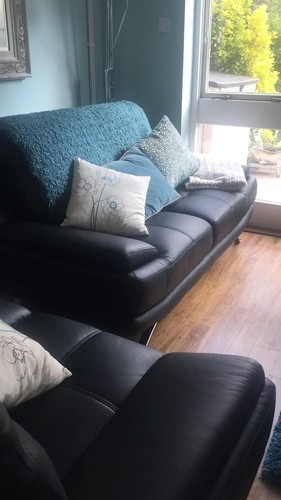 Pair seater leather sofas - of,