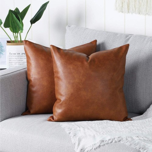 2pcs leather throw pillow - throw,