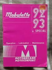 Motobecane Mobylette AV92 SP93 Special moped owners  handbook operation manual