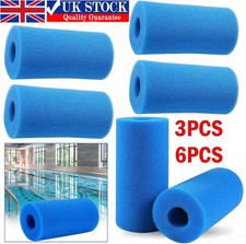6 Pack Foam Sponge Reusable Swimming Pool Filter  Washable Pond For Intex Type-A