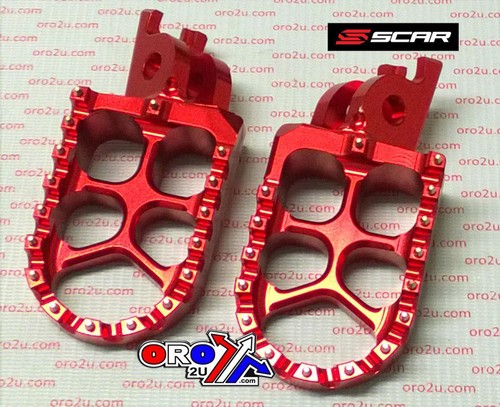 Scar red footpegs honda - footpegs,
