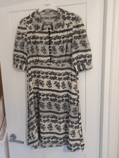 Black Cream Lace Pattern Tea Dress Pearl Lowe Rare Size 10 OK Small 12