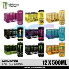 Monster Energy Drink 12 Pack (12 x 500ml) Carbonated Sports Beverage Drinks