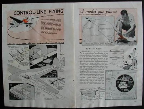Control line flying model - control,