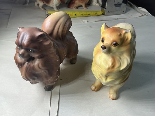 Pomeranian figurine porcelain - pomeranian,