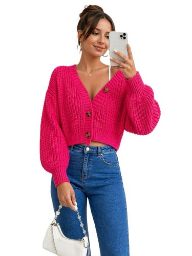 Women chunky knit cropped - chunky,