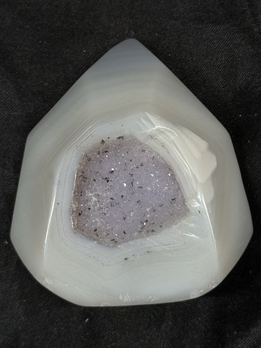 Banded agate druzy crystal