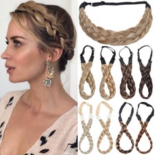Lady Easy Hair Band Plaited Plait Elastic Bohemia Braided Headband Hairband UK