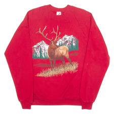 JERZEES Mens Sweatshirt Red Crew Neck XL