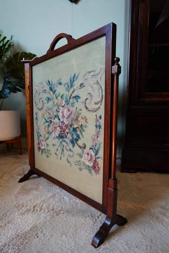 Floral tapestry fire screen - floral,