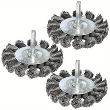 3x Rotary Steel Wire Brush