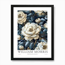 William Morris Prints Blue Flowers  Framed Wall Art Poster Canvas Print Picture