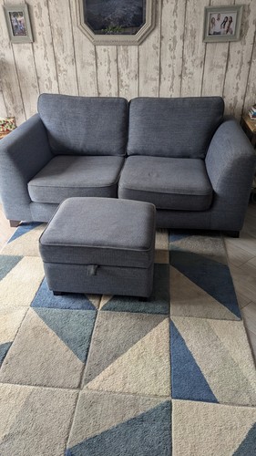 Dfs blue seater - dfs, 2-seater