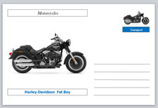 Motorcycles - Harley-Davidson Fat Boy Souvenir Postcard mint