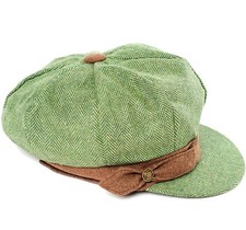 Ladies Green Herringbone Baker
