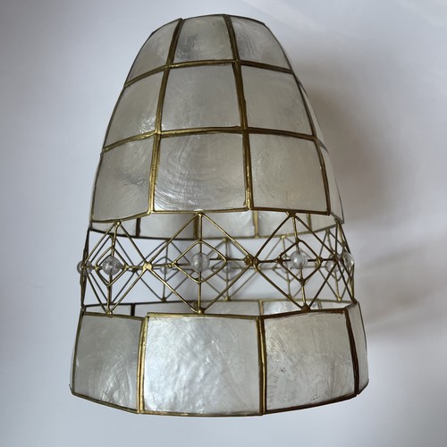 Vintage capiz shell lamp shade - capiz,