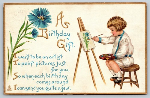 Birthday gift poem postcard - gift,