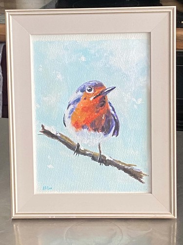 Original painting robin in - painting, "robin