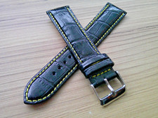 Black Crocodile Grain  Leather