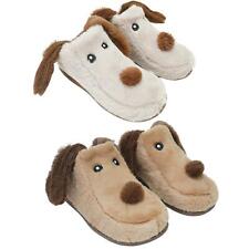 Ladies 3D Beagle Floppy Dog Faux Fur Slipper Fleece Lined Slip On Mid Boot