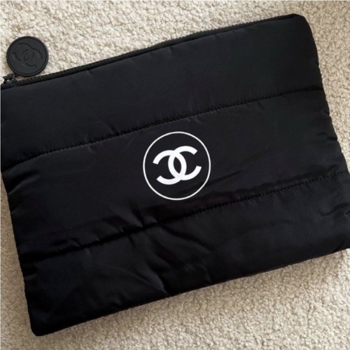 Puffy makeup bag pouch black - bag,