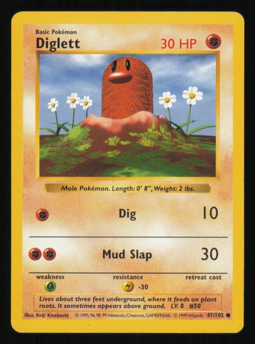 Diglett 102 common base set - common,