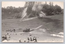 RPPC Chipping Norton Hospital Carnival 1919, Vintage Fire Engine, Firemen