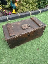 Vintage Military Wooden Ammo Box Create Storage Container  42x20x20cm