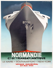 SS Normandie Poster French Line Inaugural Voyage Art - 12X16/16X20/18X24/24X36