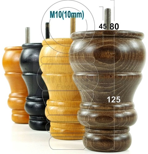 Turned wood furniture legs - 4,