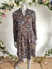 Ex JOULES Skylar Dress Pie Crust Neck Size 10 Navy Tree Ditsy Floral Print NEW